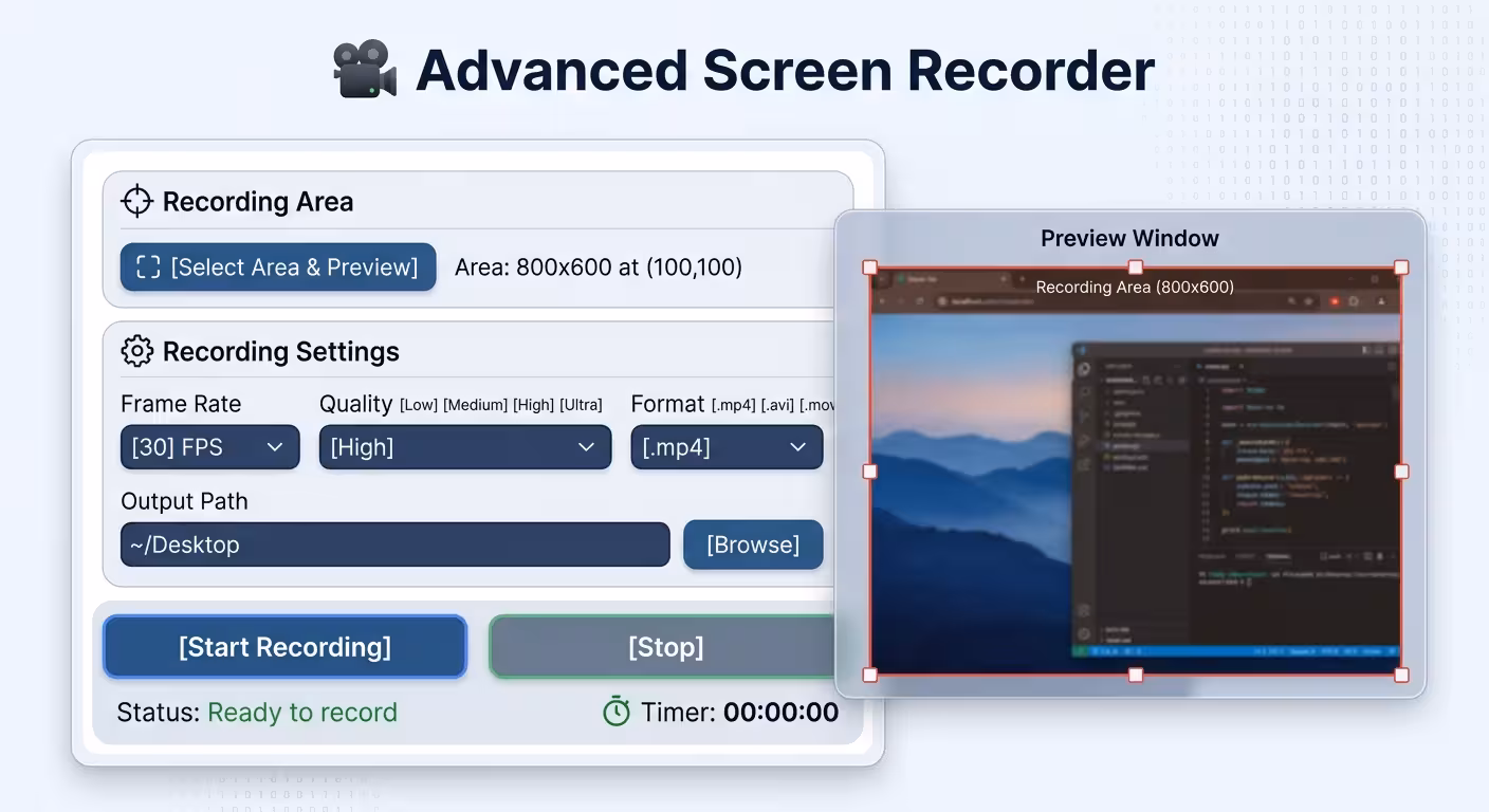 Inside Advanced Screen Recorder: Building a Desktop Screen Capture App with Python, Tkinter, and OpenCV