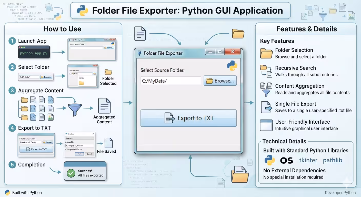 Dir-To-Txt Explained: How This Python Tkinter App Merges an Entire Folder Into One TXT File
