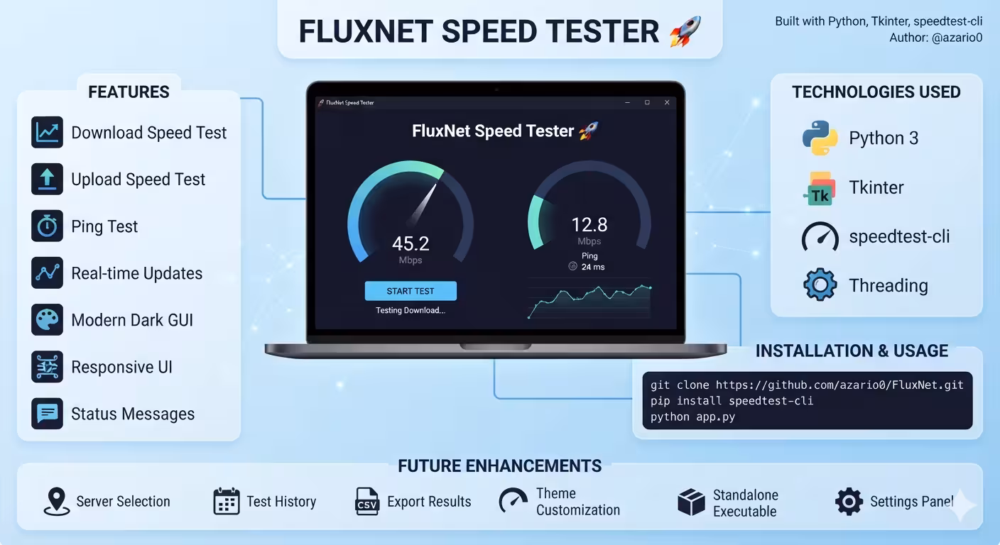 FluxNet: Python Tkinter Speed Test App Guide