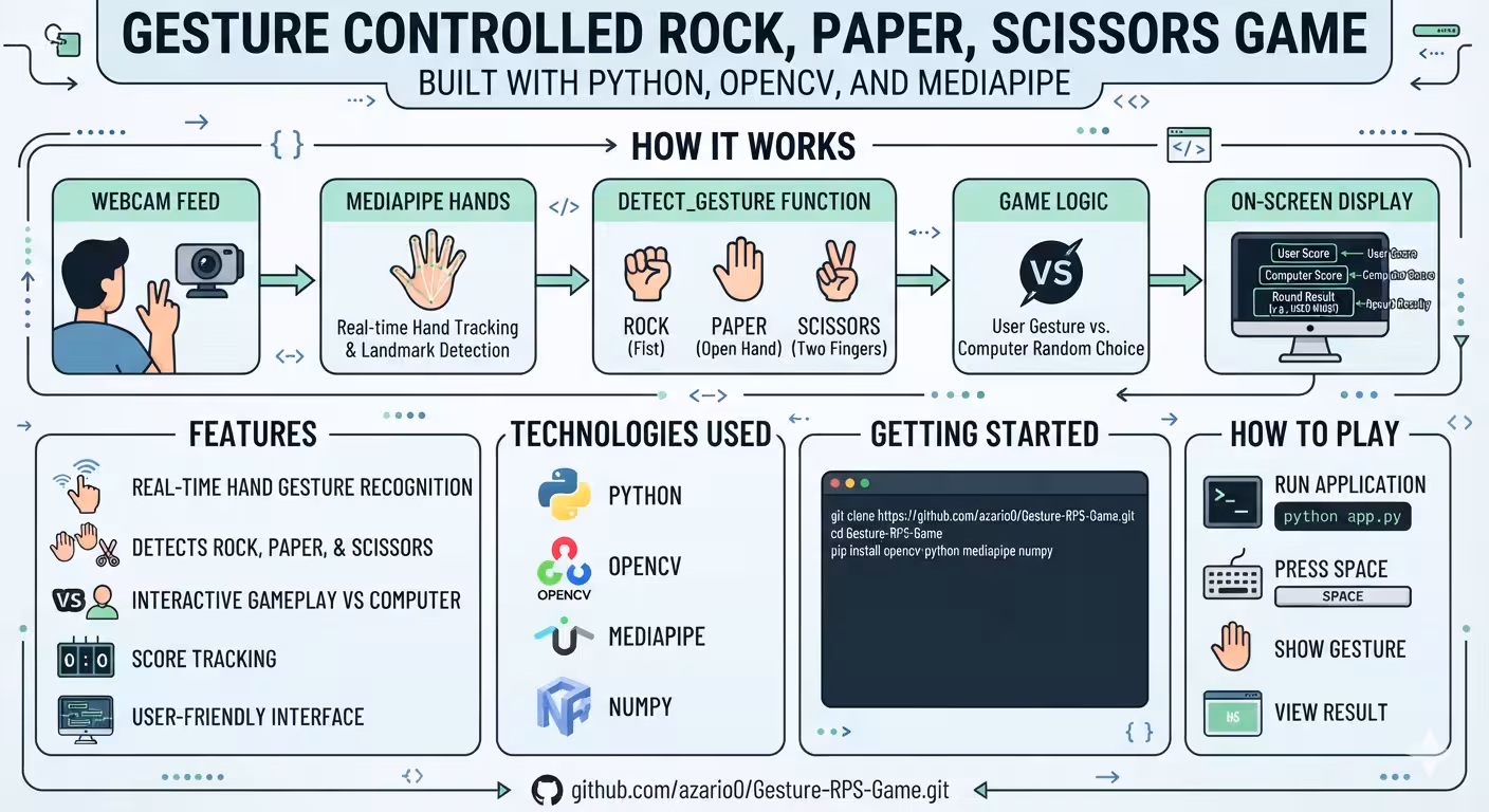 Gesture-Controlled Rock Paper Scissors with Python: How OpenCV + MediaPipe Turn Your Hand Into a Controller