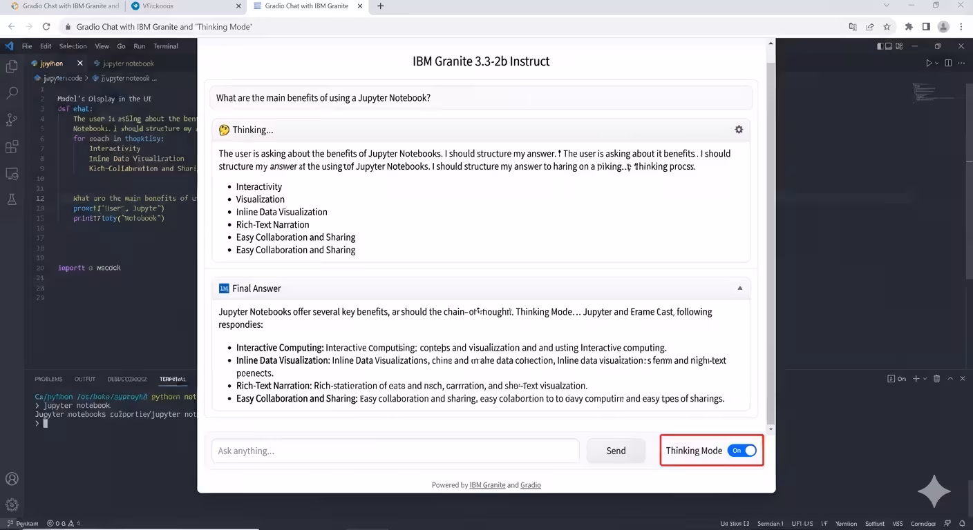Building an Interactive "Thinking Mode" Chat Interface with IBM Granite and Gradio