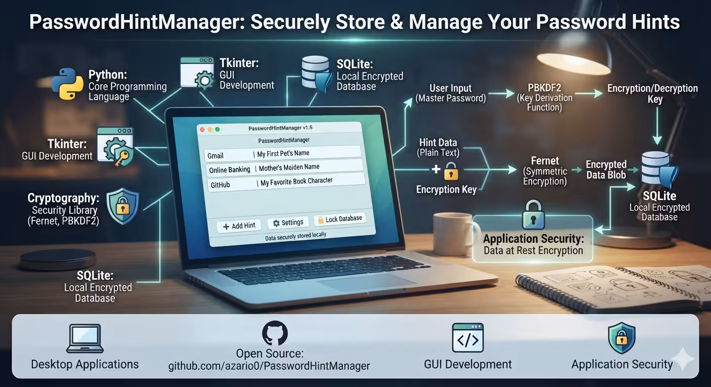 Building a Secure Password Hint Manager in Python: Tkinter, SQLite, and Fernet Encryption Explained