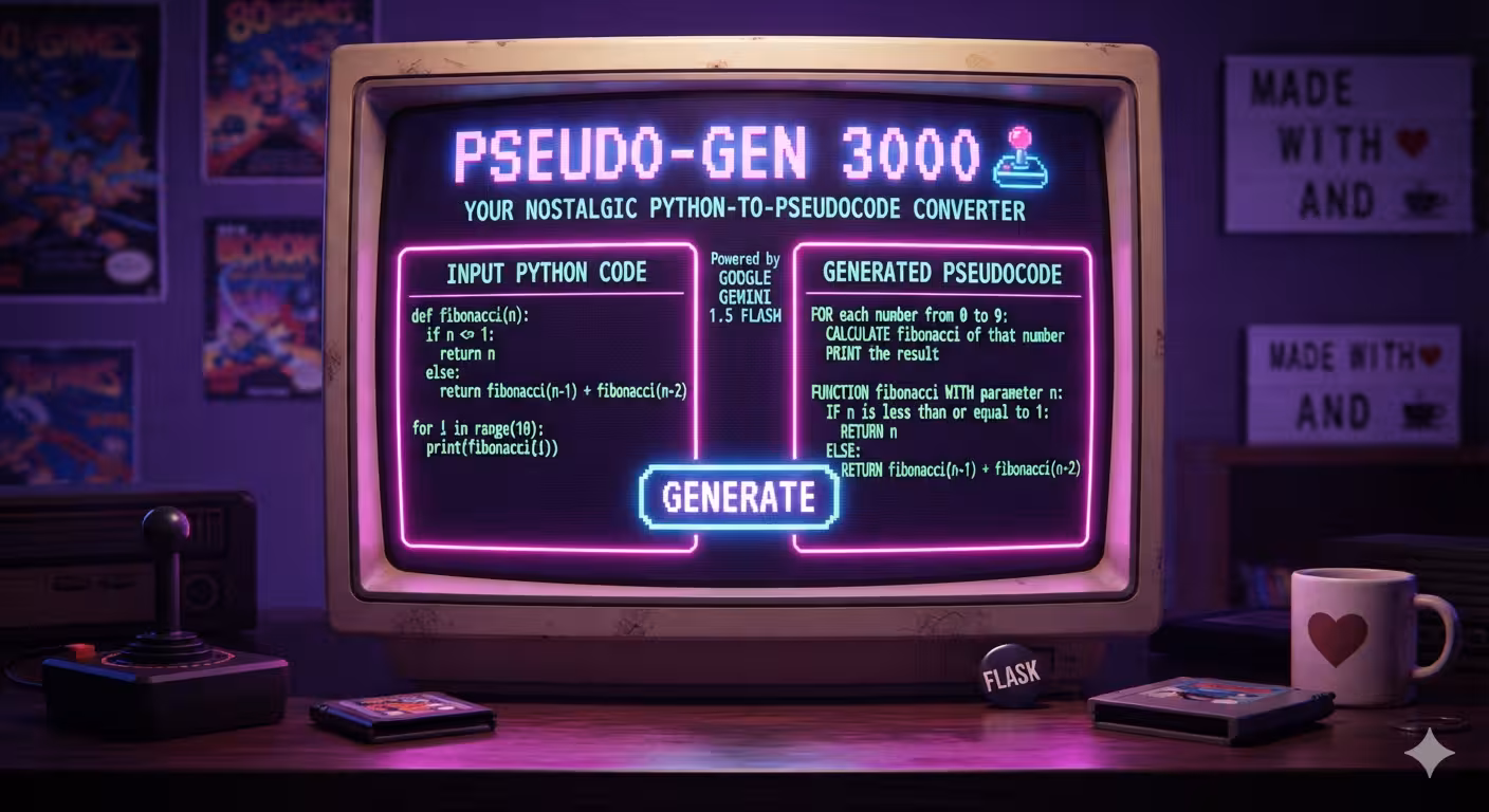 Building a Retro AI Pseudocode Generator: Flask + Gemini 1.5 Flash Explained