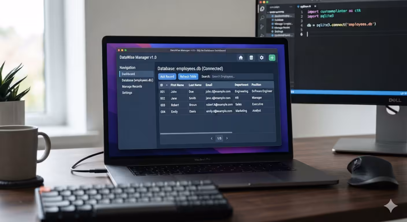 Simple SQLite Database Manager in Python with CustomTkinter