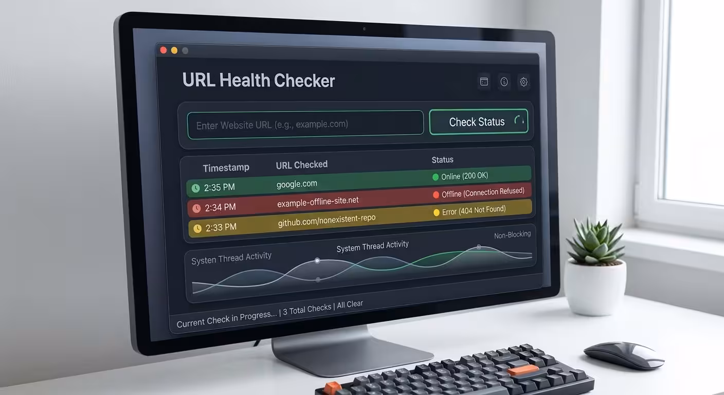 Building a Non-Blocking URL Health Checker in Python with Tkinter and Threading